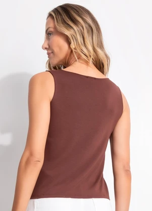 Quintess - Blusa Marrom em Malha de Viscose - QUINTESS