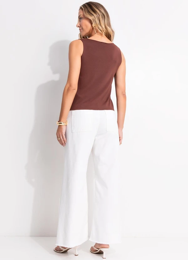 Quintess - Blusa Marrom em Malha de Viscose 5