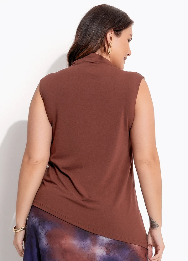 Quintess - Blusa Marrom em Malha de Viscose 6