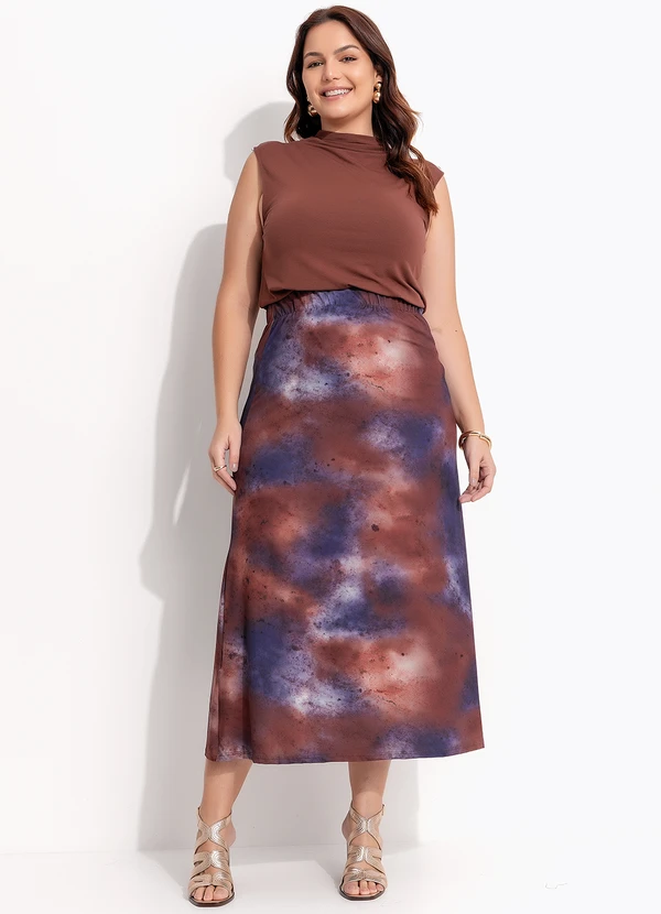 Quintess - Blusa Marrom em Malha de Viscose