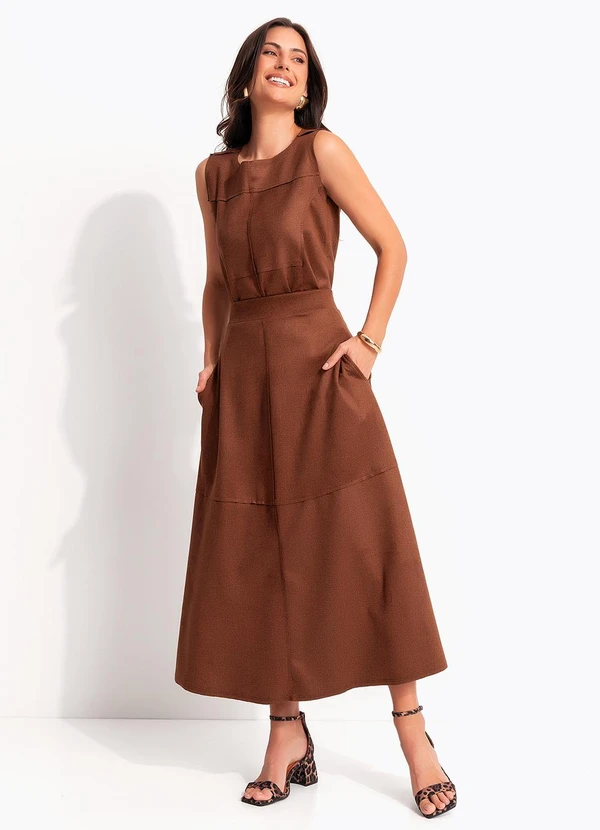 Quintess - Blusa Marrom em Malha Suede 8