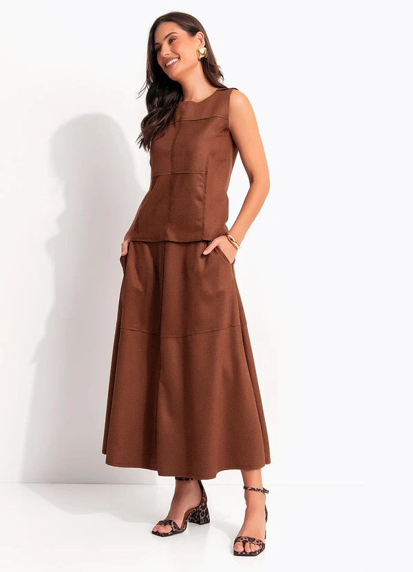 Quintess - Blusa Marrom em Malha Suede 9