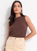 Blusa Marrom em Malha Texturizada