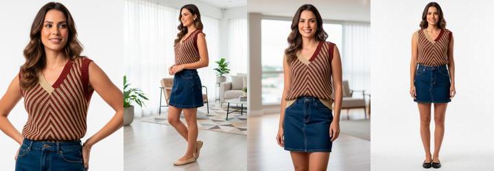 Blusa Marrom em Tric�