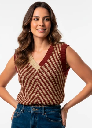 Quintess - Blusa Marrom em Tricô - QUINTESS