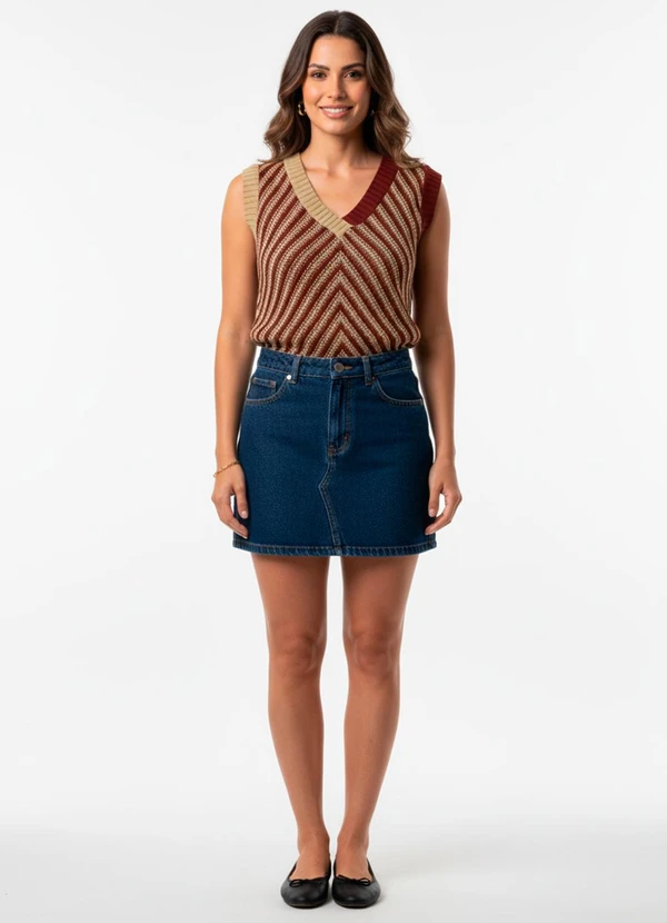 Quintess - Blusa Marrom em Tricô