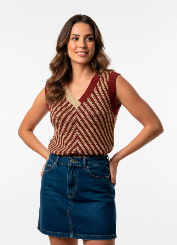 Quintess - Blusa Marrom em Tricô 2