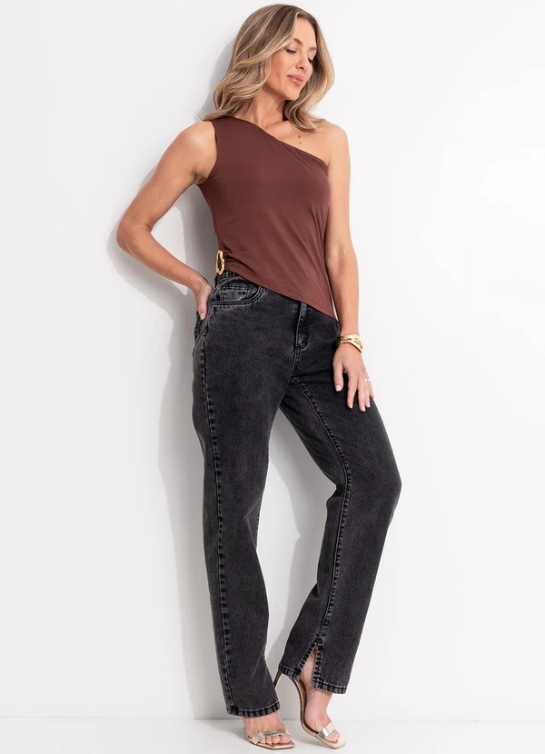 Quintess - Blusa Marrom em Viscose com Elastano. 6