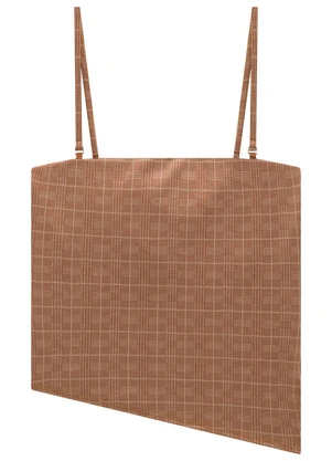 Enfim - Blusa Marrom Xadrez Assimétrica - ENFIM