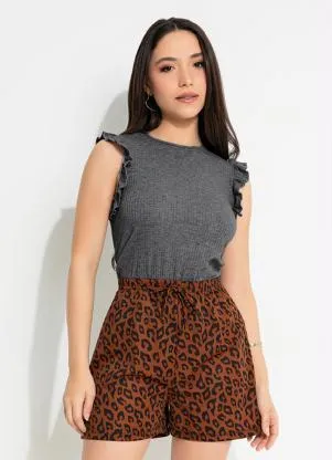 Moda Pop - Blusa Mescla com Babado - MODA POP