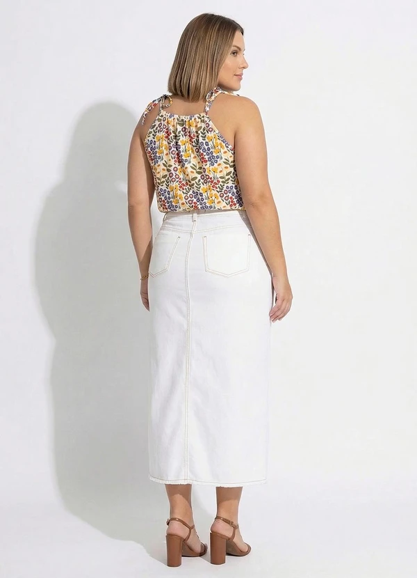 Quintess - Blusa Mini Floral com Decote Halter e Amarração 8