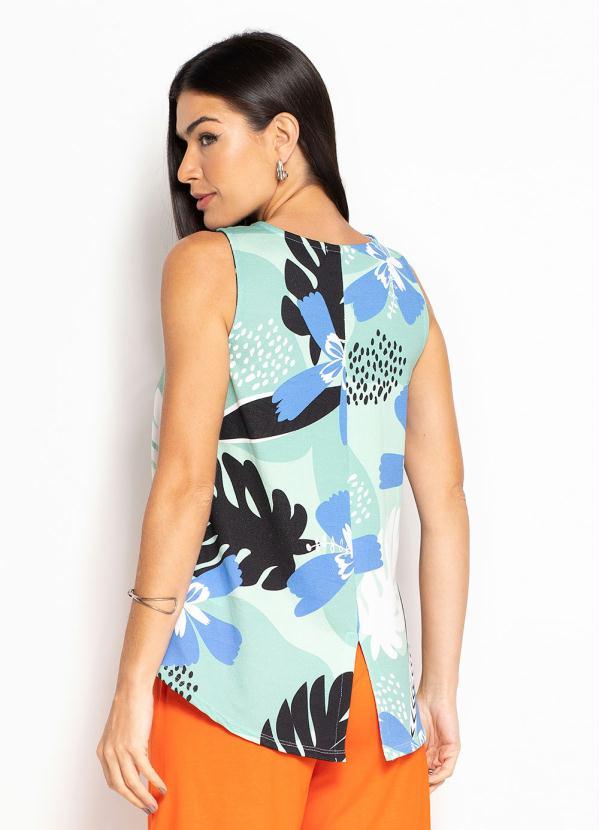 Queima Estoque - Blusa Mullet Floral Verde 3