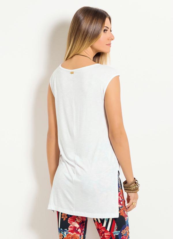 Quintess - Blusa Mullet Quintess com Fendas Branca 2