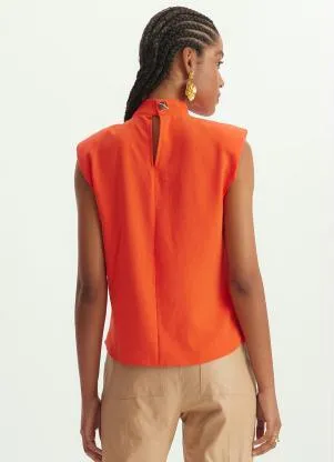 Lança Perfume - Blusa Muscle Gola Alta Laranja - LANÇA PERFUME