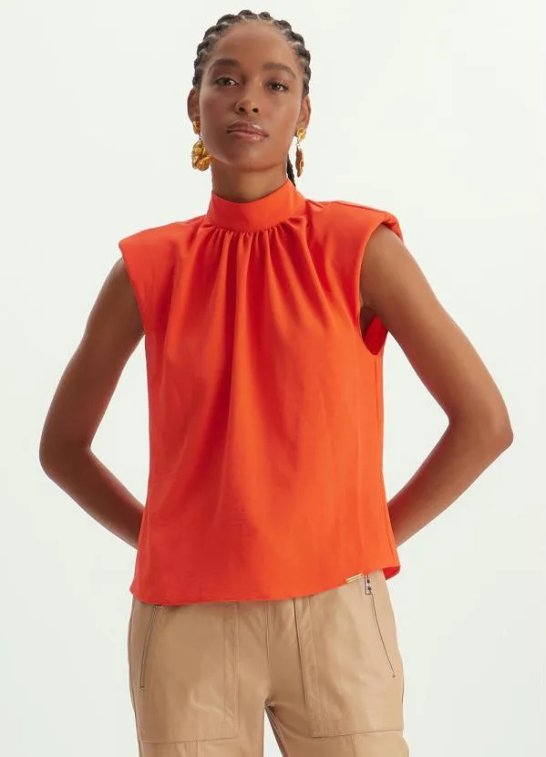 Lança Perfume - Blusa Muscle Gola Alta Laranja