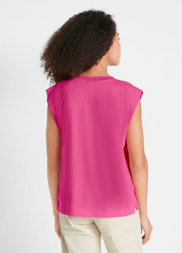 Outlet - Blusa Muscle Tee Decote Redondo Rosa 5