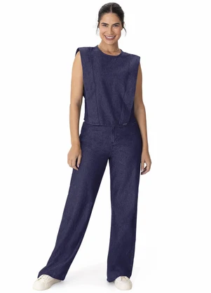 Malwee - Blusa Muscle Tee Jeans Azul Escuro - MALWEE