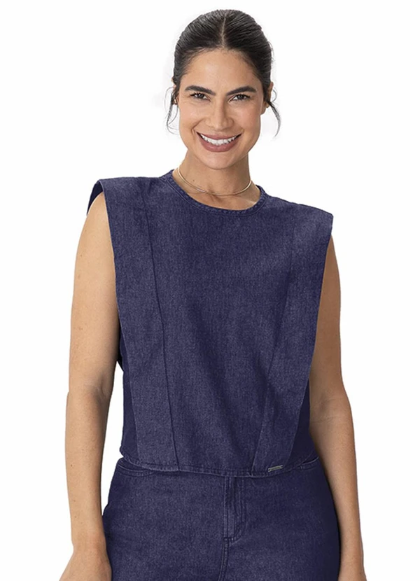 Malwee - Blusa Muscle Tee Jeans Azul Escuro