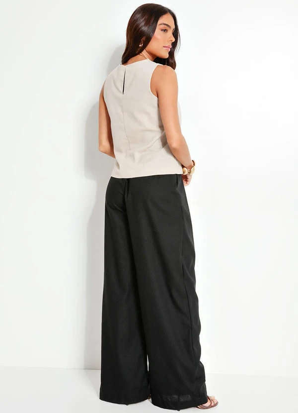 Quintess - Blusa Regata em Linho e Viscose com Decote Gota nas Costas 4