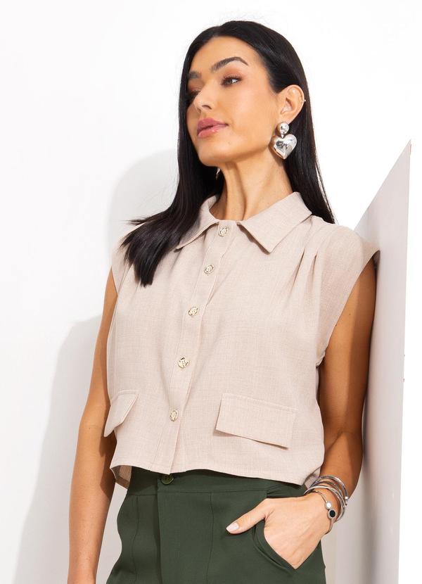You Premium - Blusa Natural em Tecido Texturizado