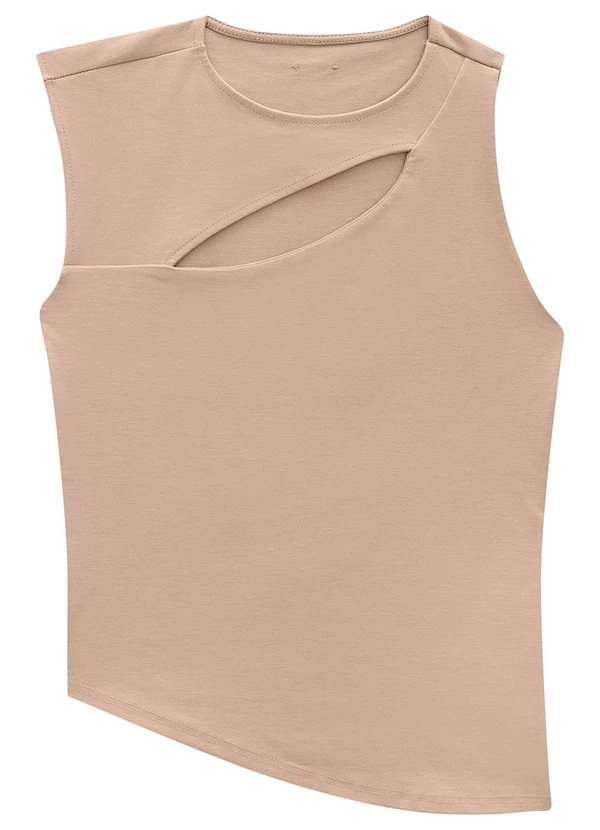 Enfim - Blusa Nude Assimétrica em Interlock 3
