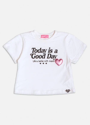 Momi - Blusa Off com Patch de Coração Branco - MOMI