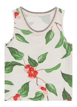 Malwee - Blusa Off White Ampla Tropical - MALWEE
