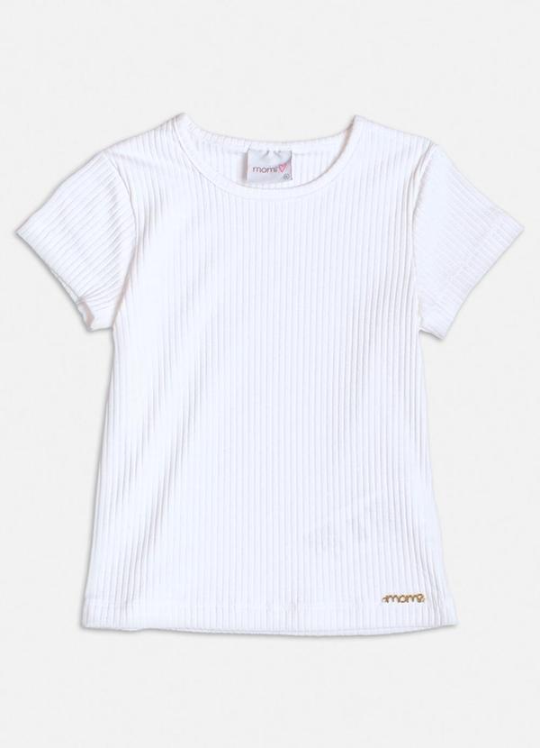 Momi - Blusa Off White Canelada Básica Branco