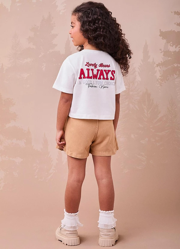 Momi - Blusa Off White com Estampa de Ursinha Branco 4