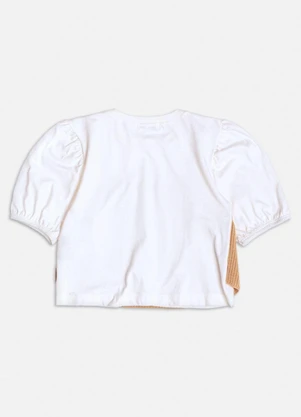 Momi - Blusa Off White com Top de Tricot Branco - MOMI