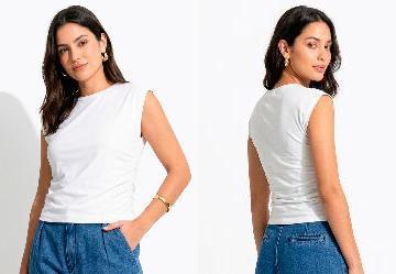 Blusa Off White em Cotton