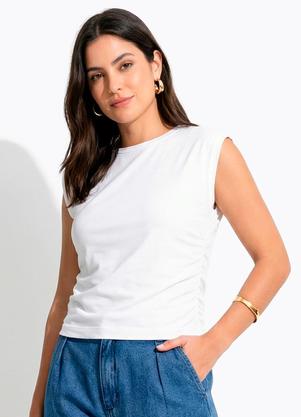 Blusa (Off White) em Cotton