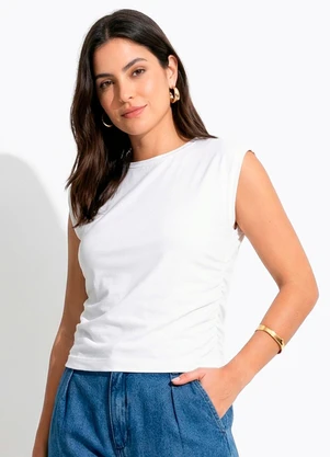 Quintess - Blusa Off White em Cotton - QUINTESS