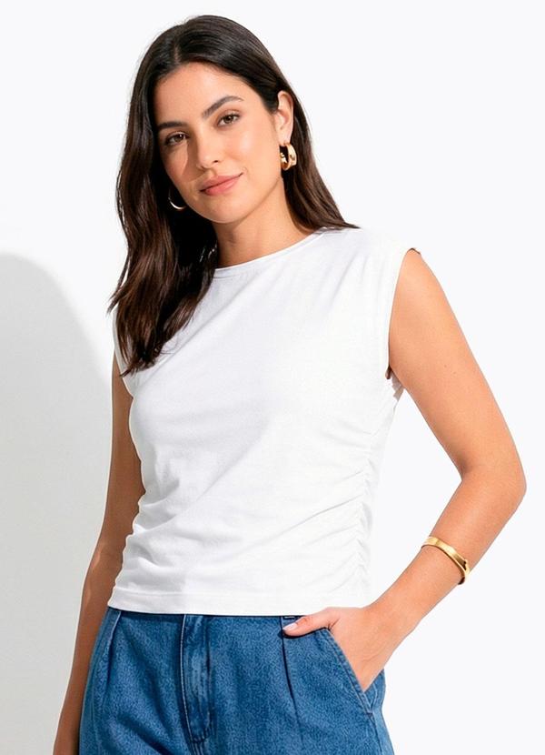 Blusa (Off White) em Cotton