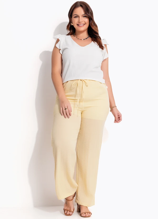 Quintess - Blusa Off White em Crepe Plano 3