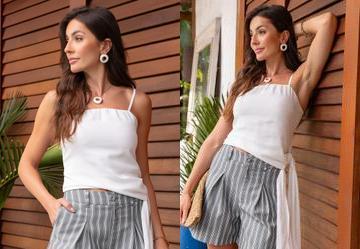 Blusa Off White em Crepe Plano