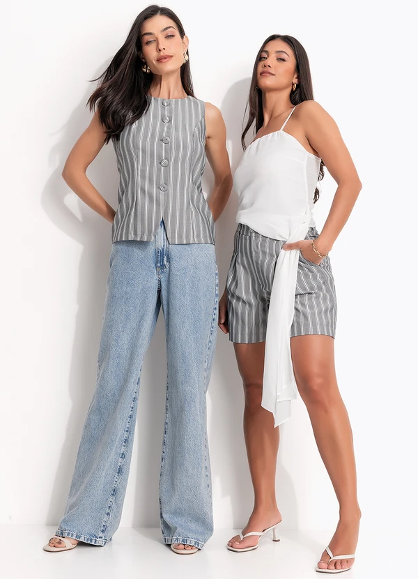 Quintess - Blusa Off White em Crepe Plano 8