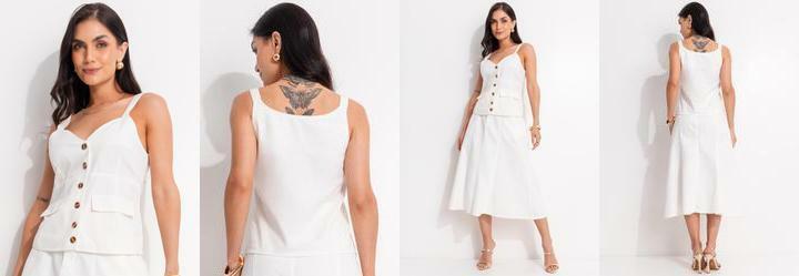 Blusa Off White em Jeans