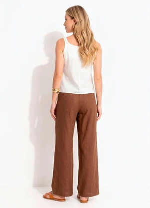 Quintess - Blusa Off White em Jeans - QUINTESS