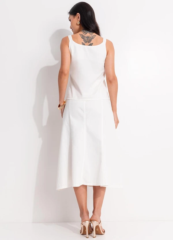 Quintess - Blusa Off White em Jeans 12