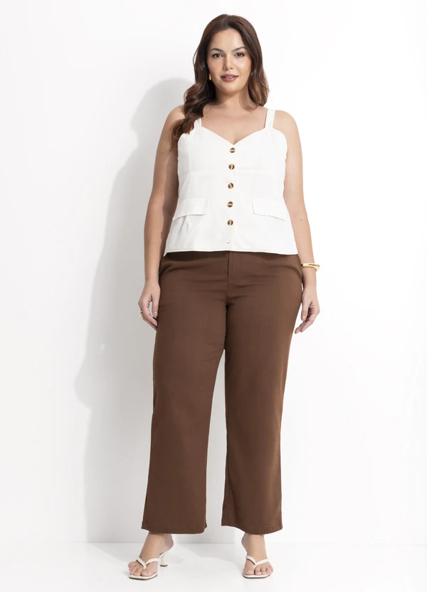 Quintess - Blusa Off White em Jeans 14
