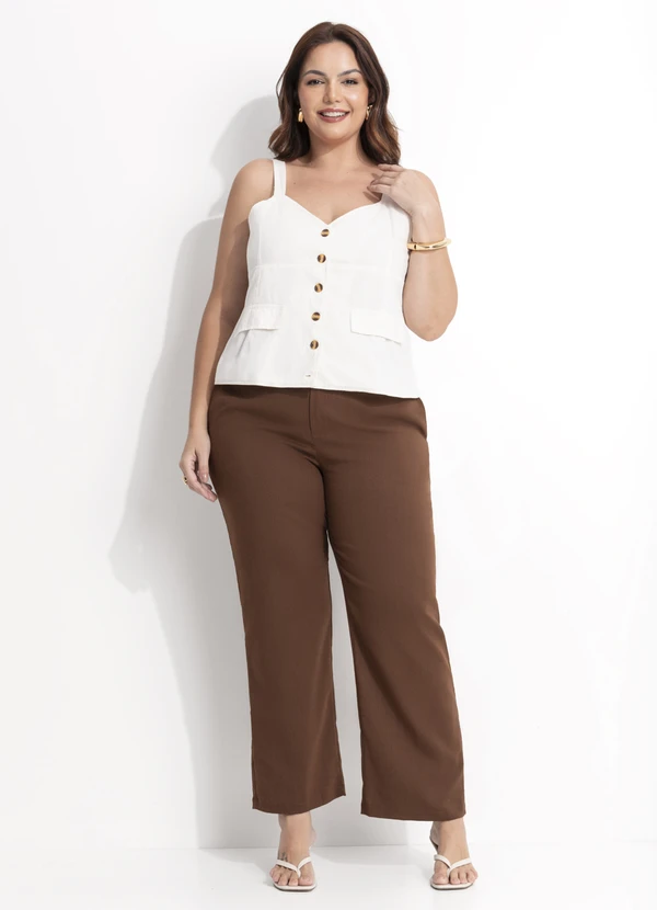 Quintess - Blusa Off White em Jeans