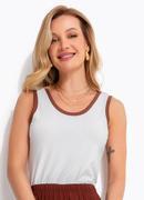 Blusa Off White em Malha Cotton