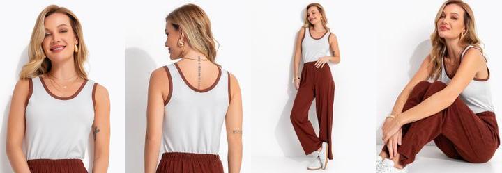 Blusa Off White em Malha Cotton