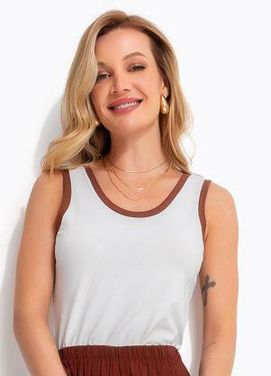 Blusa (Off White) em Malha Cotton