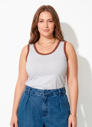 Quintess - Blusa Off White em Malha Cotton - QUINTESS