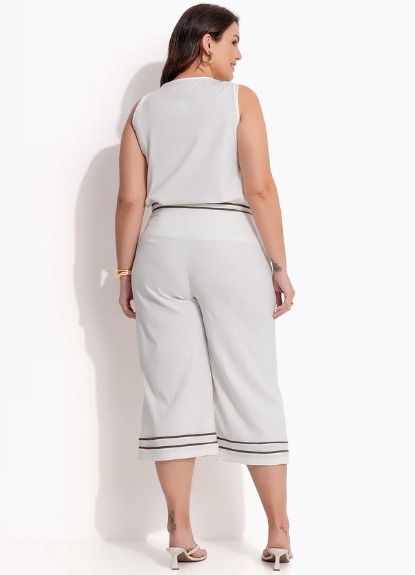 Quintess - Blusa Off White em Malha Crepe