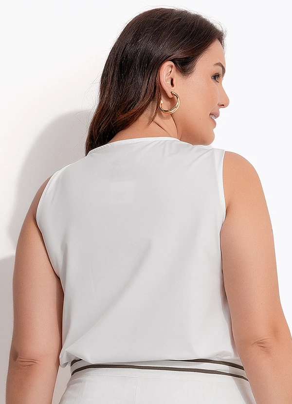 Quintess - Blusa Off White em Malha Crepe 9