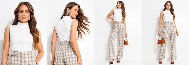 Blusa Off White em Malha Crepe