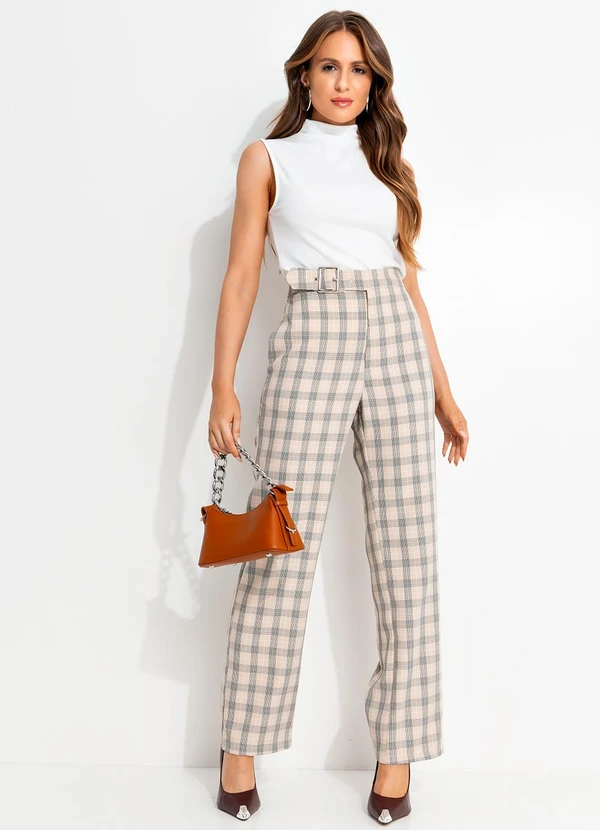 Quintess - Blusa Off White em Malha Crepe